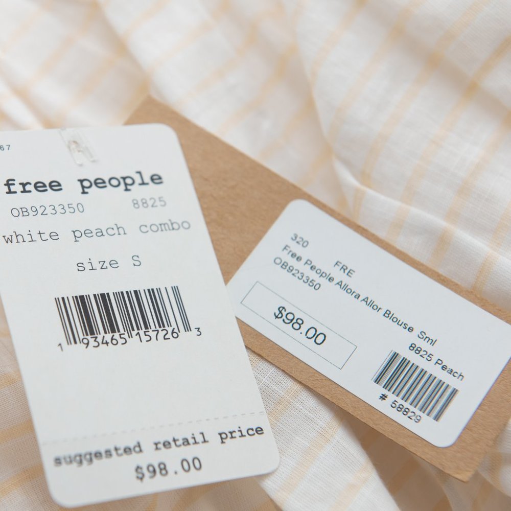 Free People Allora Allora Top Stripe Shirt Crochet Peach White Size Small New - Picture 4 of 7